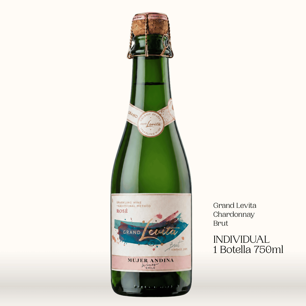 Grand Levita Brut Rosé Syrah–Chardonnay · Vintage 2021 · Rosé d’Assemblage · 375cc